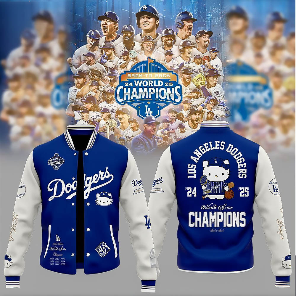 LA Dodgers X Kitty 2025 World Series Champions Jacket Baseball Game Day Apparel LA Dodgers Gift-1