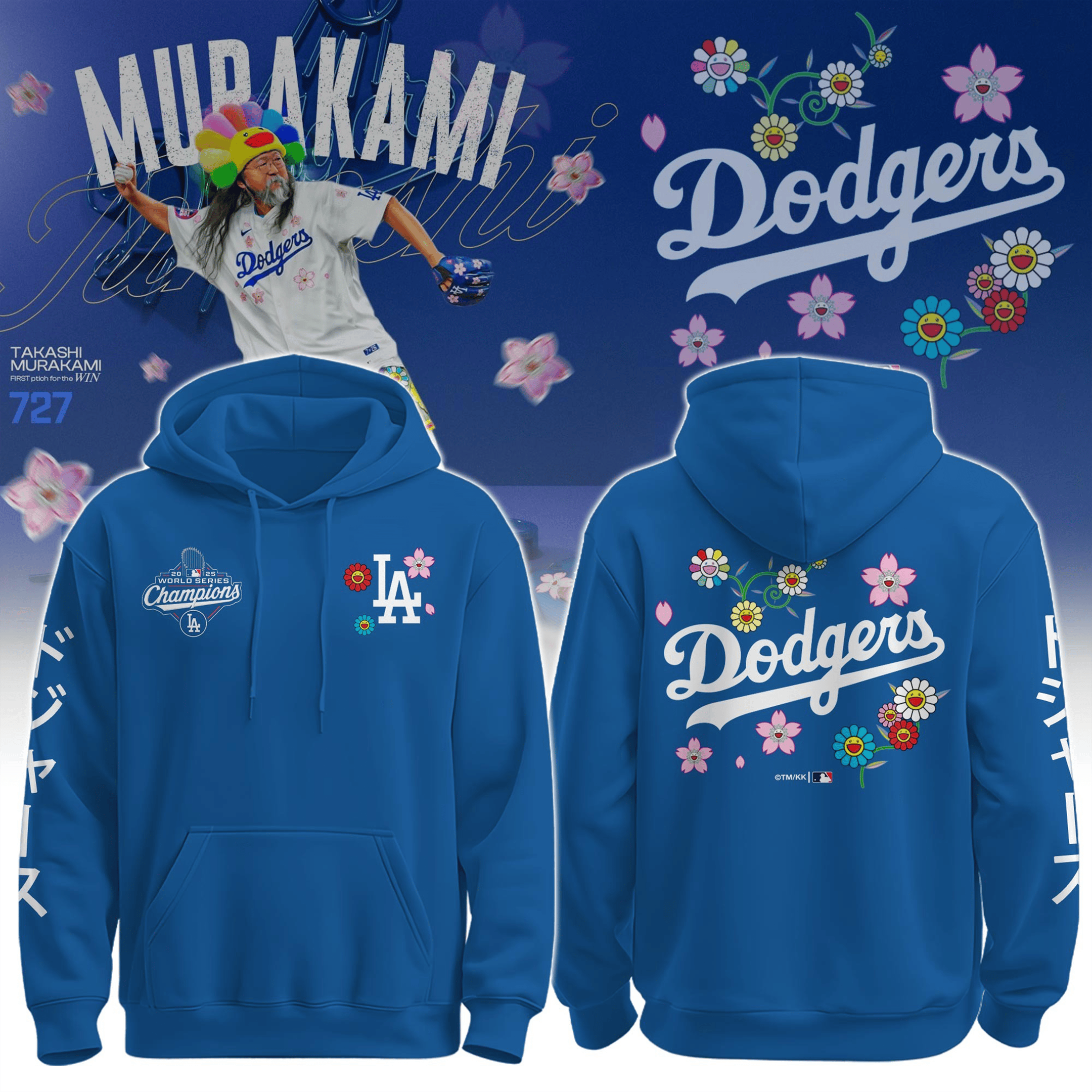 LA Dodgers X Takashi Murakami Hoodie World Series Champions 2025 Merch LA Dodgers Gifts-1