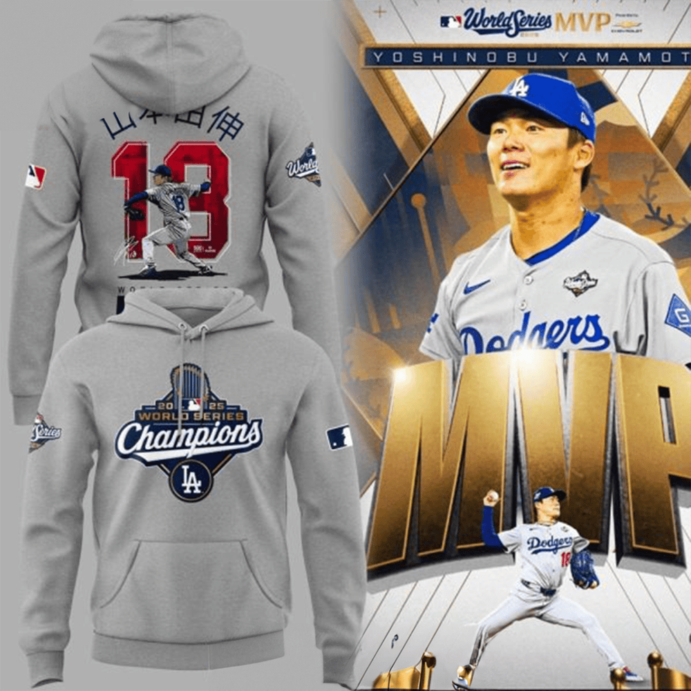 LA Dodgers Yamamoto MVP World Series Champions 2025 Hoodie LA Dodgers Merch Baseball Fans Gift-1