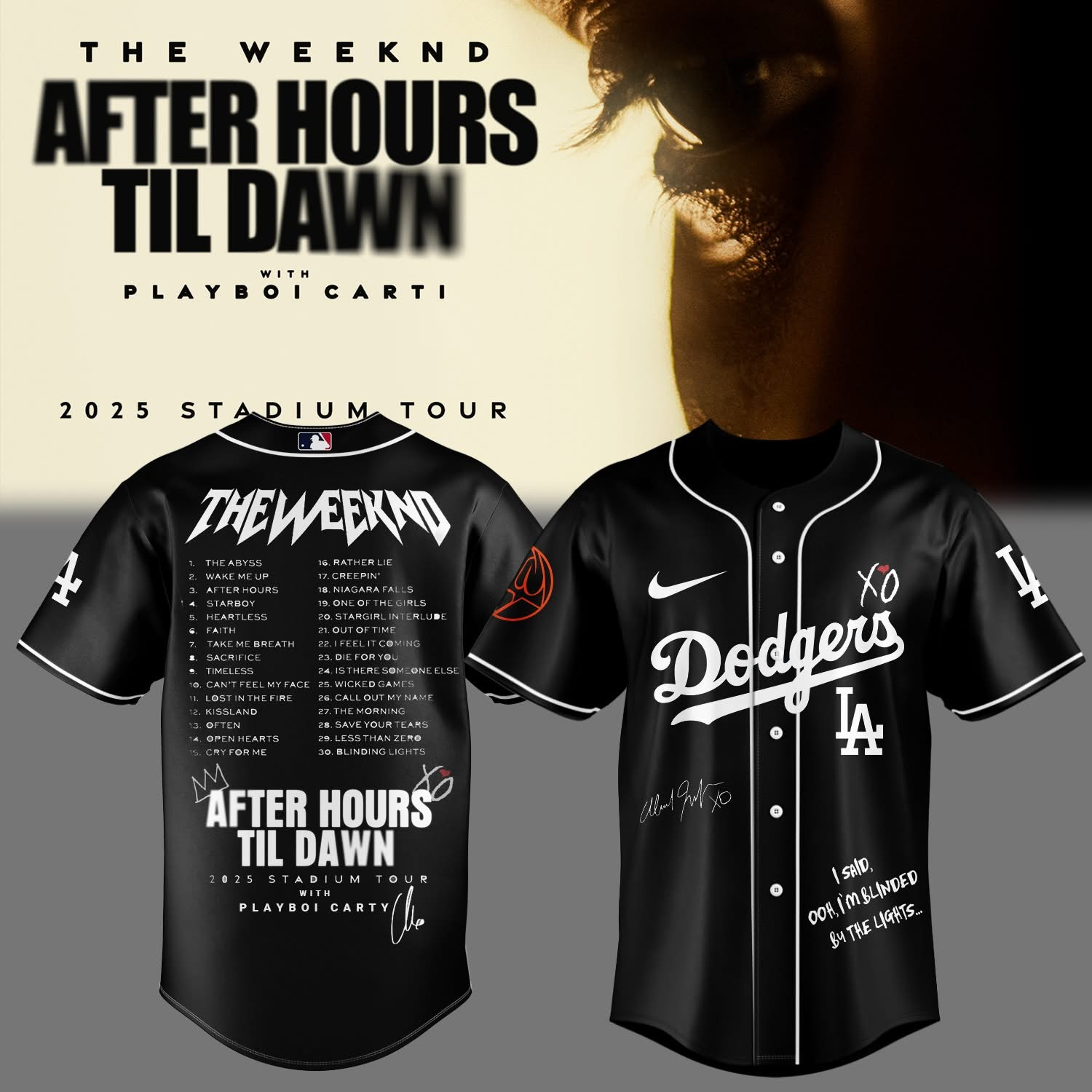 LA Dodgers x The Weeknd After Hours Til Dawn Jersey 2025 Tour Merch Dodgers Fan Gifts-1