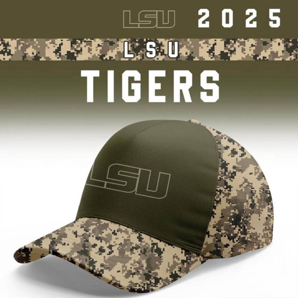 LSU Tigers 2025 NCAA Salute To Service Camo Hat Tigers Merch Christmas Gifts For Husband-1 LSU Tigers 2025 NCAA Salute To Service Camo Hat Tigers Merch Christmas Gifts For Husband-1