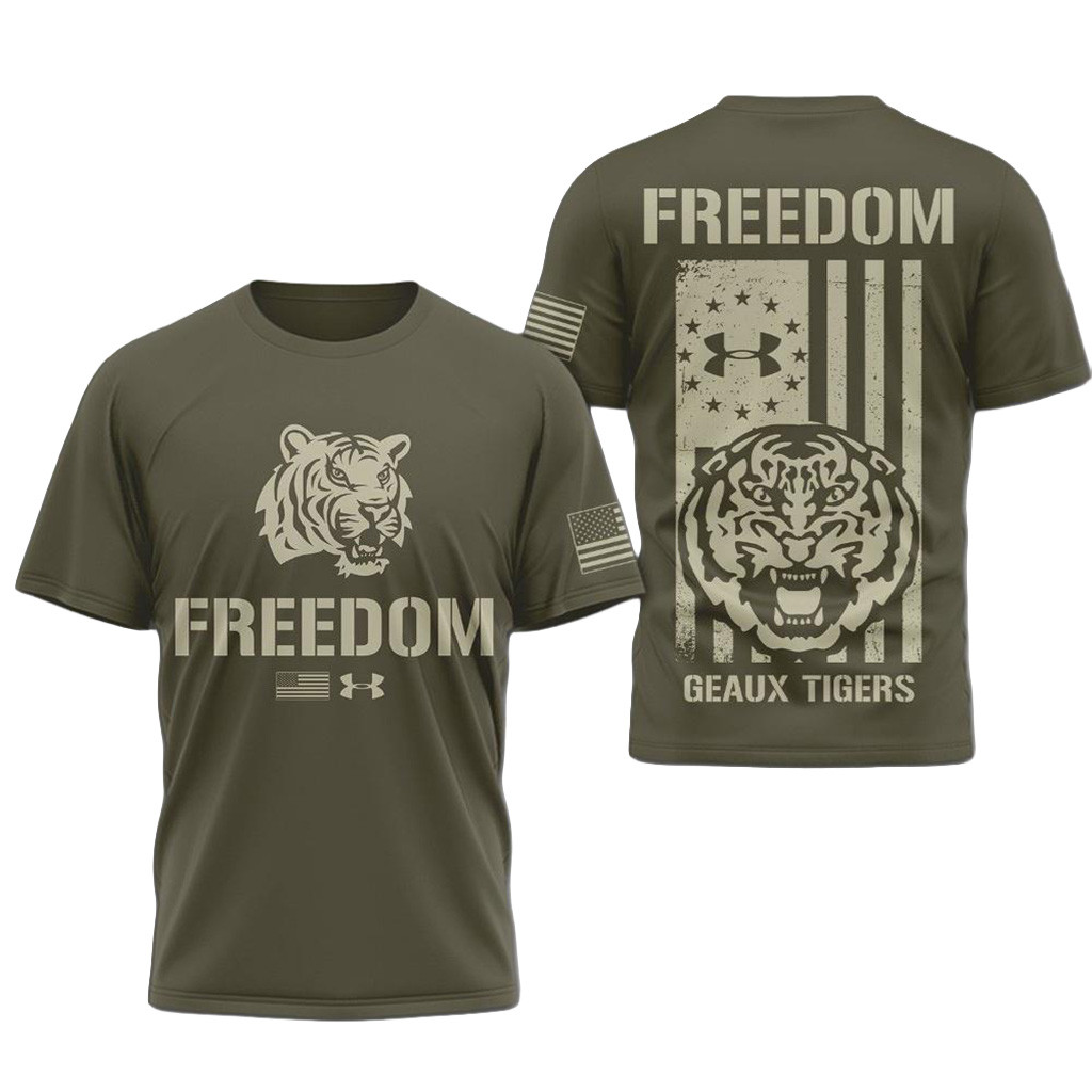 LSU Tigers NCAA Freedom Under Armour Shirt LSU Tigers Merch Presents For Football Fans-1