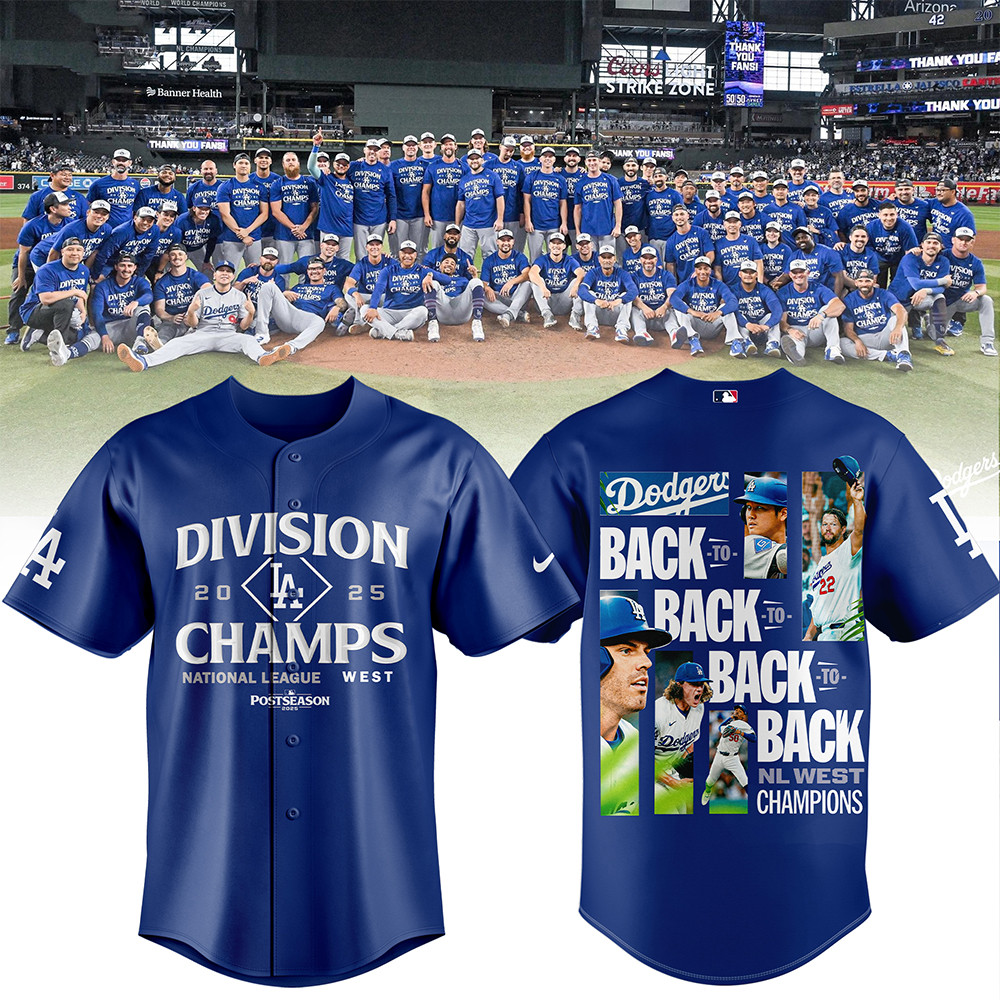 La Dodgers 2025 Nl West Division Champions Jersey Division Champions Baseball Mom Gifts-1