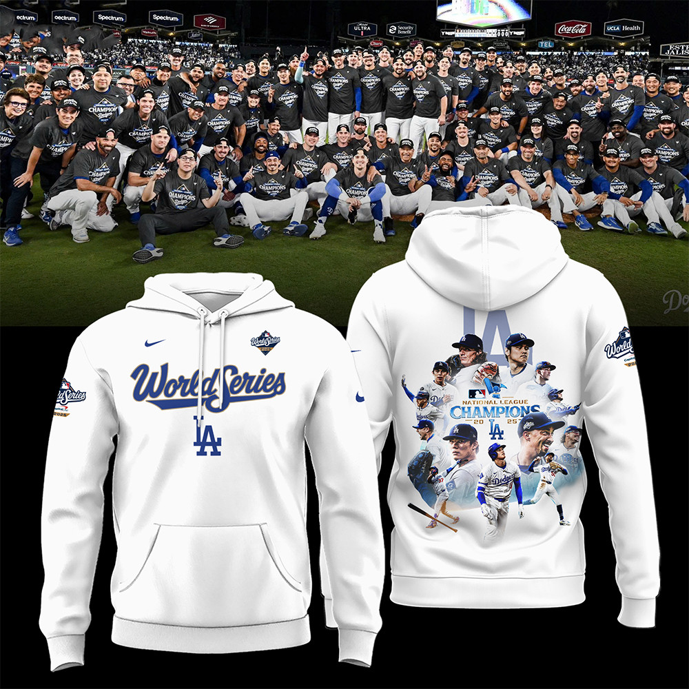 La Dodgers World Series 2025 Hoodie National League Champions Baseball Gift Ideas-1