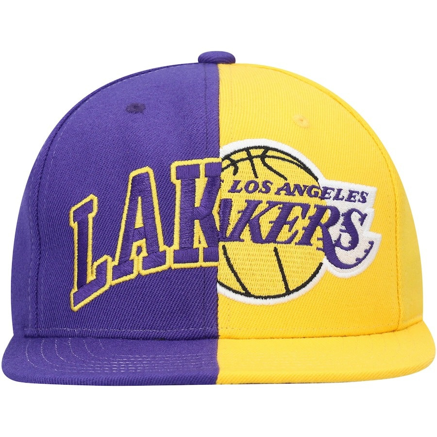 Lakers Hat Los Angeles Lakers Half And Half Snapback Cap Merch Gifts For Lakers Fans-1