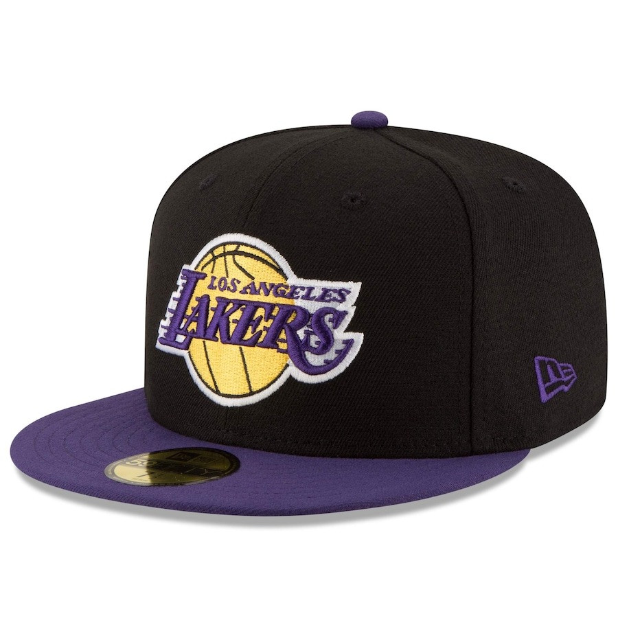 Lakers Hat Los Angeles Lakers New Era Official Team Color 2Tone 59FIFTY Fitted Hat Merch-1