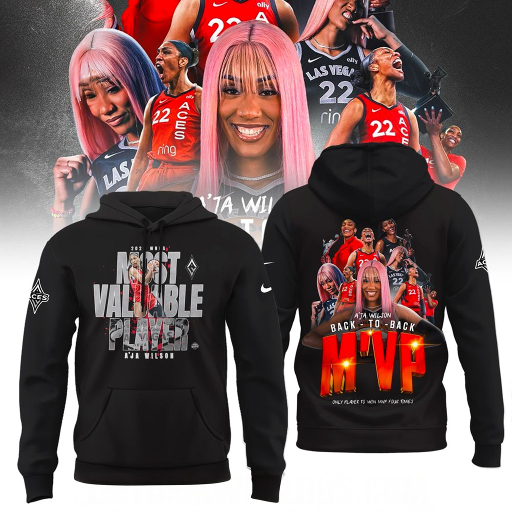 Las Vegas Aces A'ja Wilson 2025 WNBA MVP Hoodie Aces Merch Gift For Fans-1