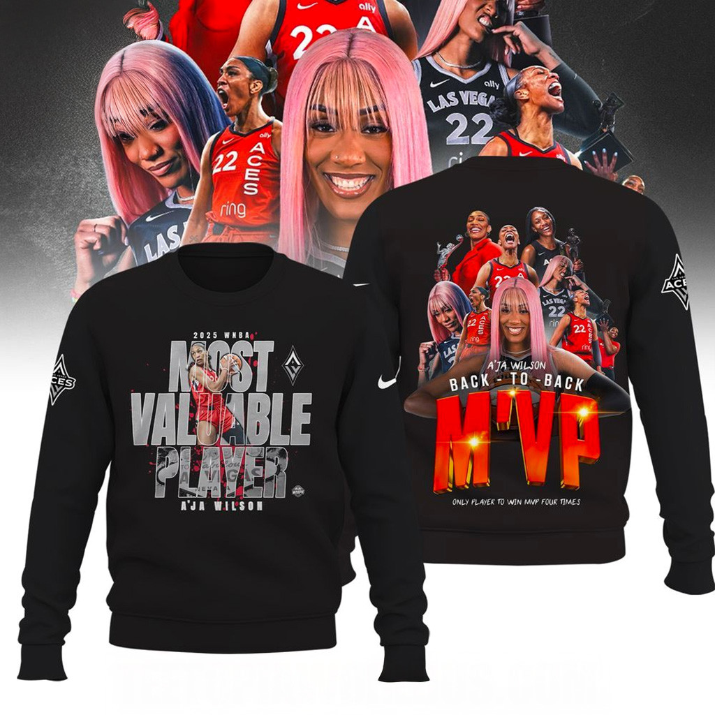 Las Vegas Aces A'ja Wilson 2025 WNBA MVP Sweatshirt Aces Merch Gift For Her-1 Las Vegas Aces A'ja Wilson 2025 WNBA MVP Sweatshirt Aces Merch Gift For Her-1