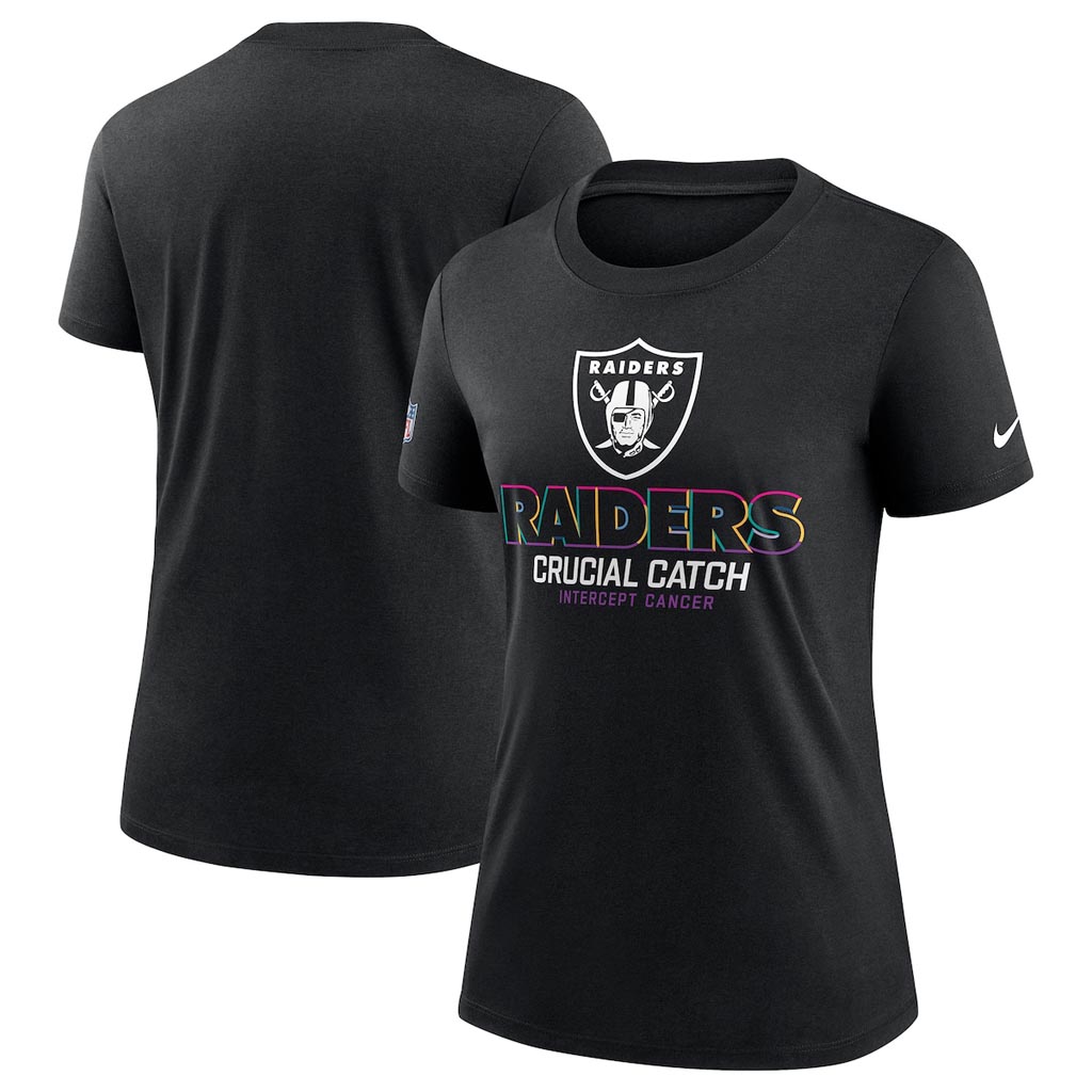 Las Vegas Raiders Crucial Catch NFL T-Shirt 2025 Rainbow Raiders Merch Best Gift For Wife-1