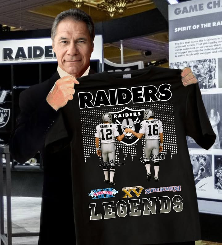 Las Vegas Raiders Legends T-Shirt Kenny Stabler & Jim Plunkett Oakland Raiders Legends-1