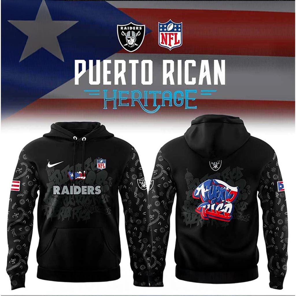 Las Vegas Raiders Puerto Rican Heritage Hoodie Raiders Merch Football Gifts For Men-1