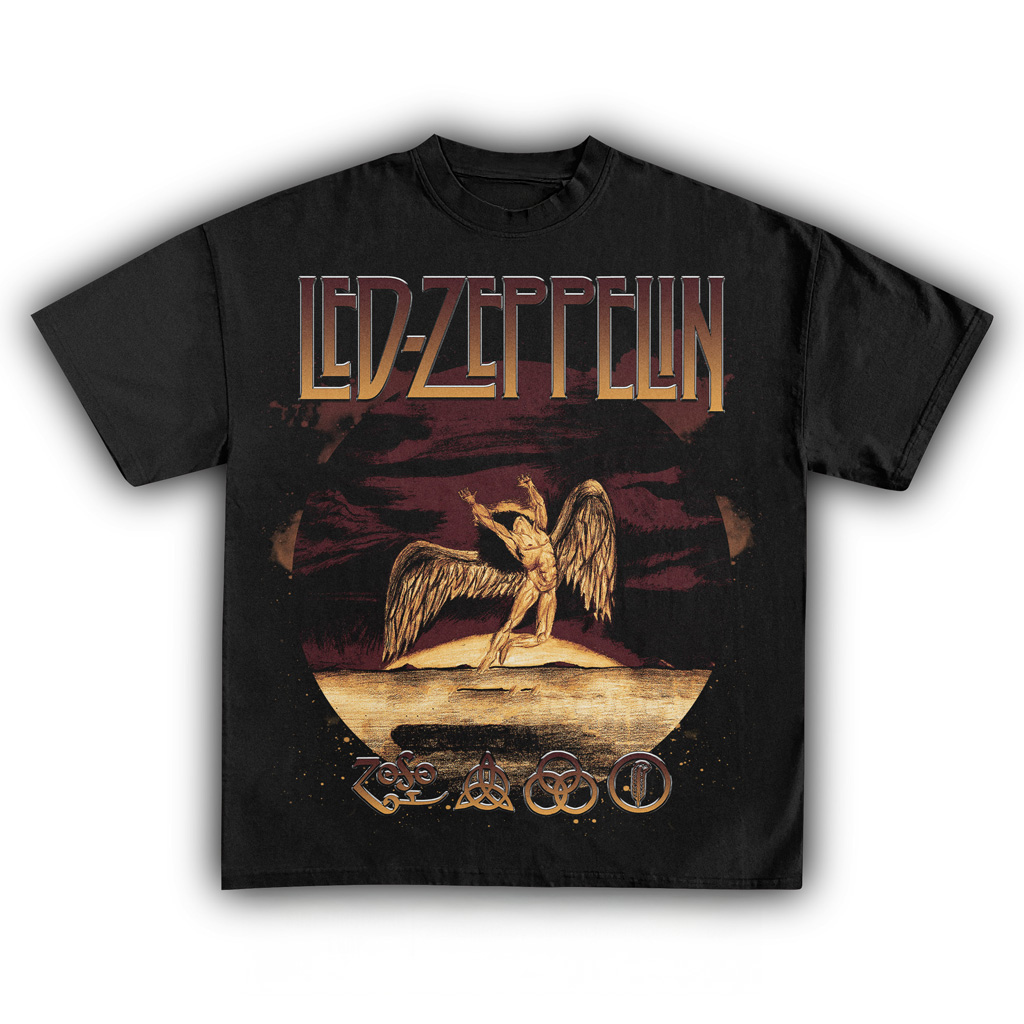 Led Zeppelin Vintage Black T-Shirt Led Zeppelin Merch Music Lover Gifts For Him-1