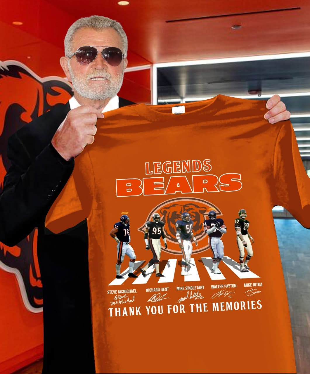 Legends Chicago Bears Thank You For The Memories T-Shirt Signature Best Gifts For Fans-1