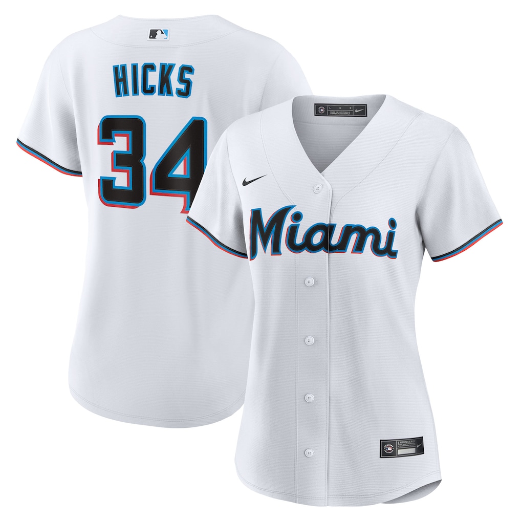 Liam Hicks Miami Marlins Nike Women's Home Replica Jersey - White-1
