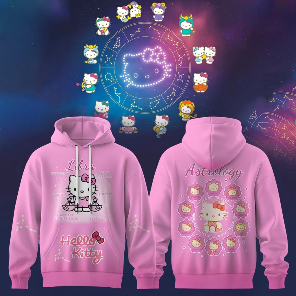 Libra Harmony Hello Kitty Hoodie Fan Merch Christmas Presents For Her-1 Libra Harmony Hello Kitty Hoodie Fan Merch Christmas Presents For Her-1