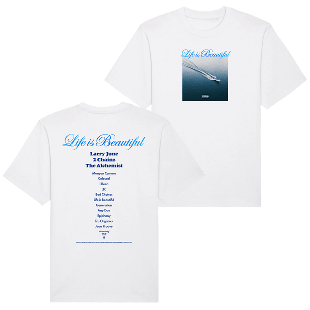 Life Is Beautiful Album T-Shirt Larry June Merch Gifts For Rapper Fans Anniversary Gift for Men-1
