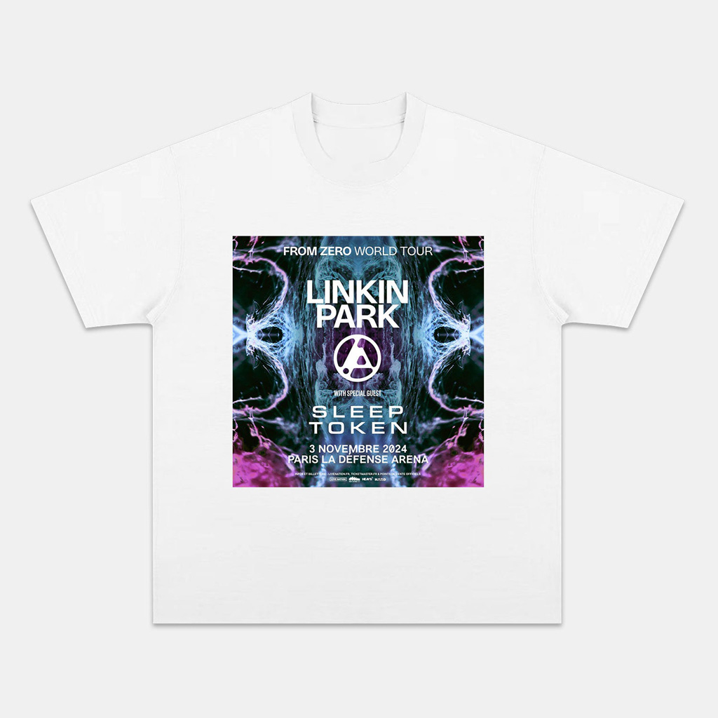 Linkin Park And From Zero World Tour Graphic T-Shirt White Fan Merch Christmas Gifts For Friends-1