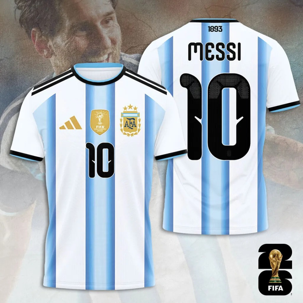 Lionel Messi X Argentina National Team World Cup 2026 Apparel T-Shirt Fan Merch Gifts For Father-1