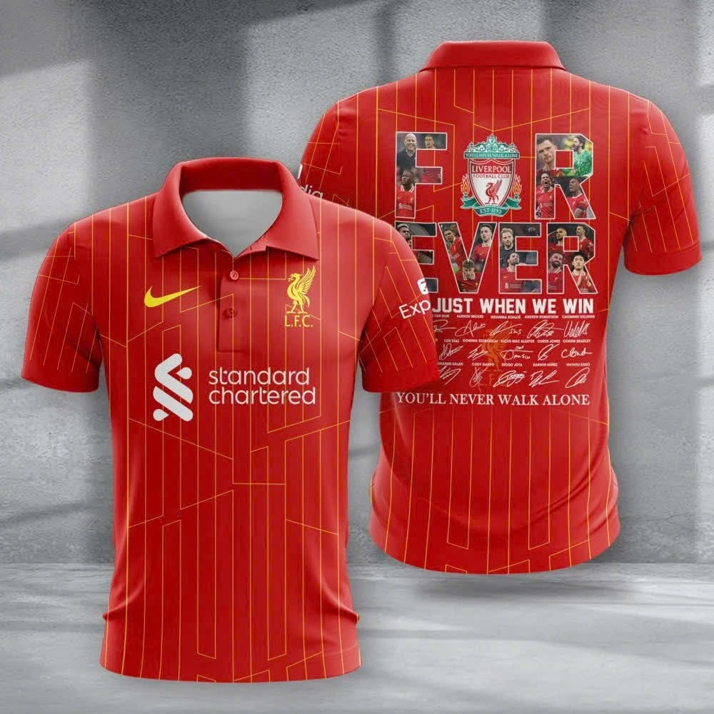 Liverpool Champions League Polo Shirt Forever Not Just When We Win You'll Never Walk Alone-1