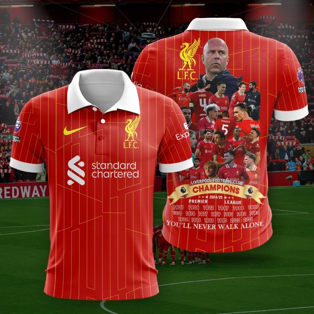 Liverpool Champions Premier League Polo Shirt 2024 25 Liverpool FC Fan Gifts For Him-1
