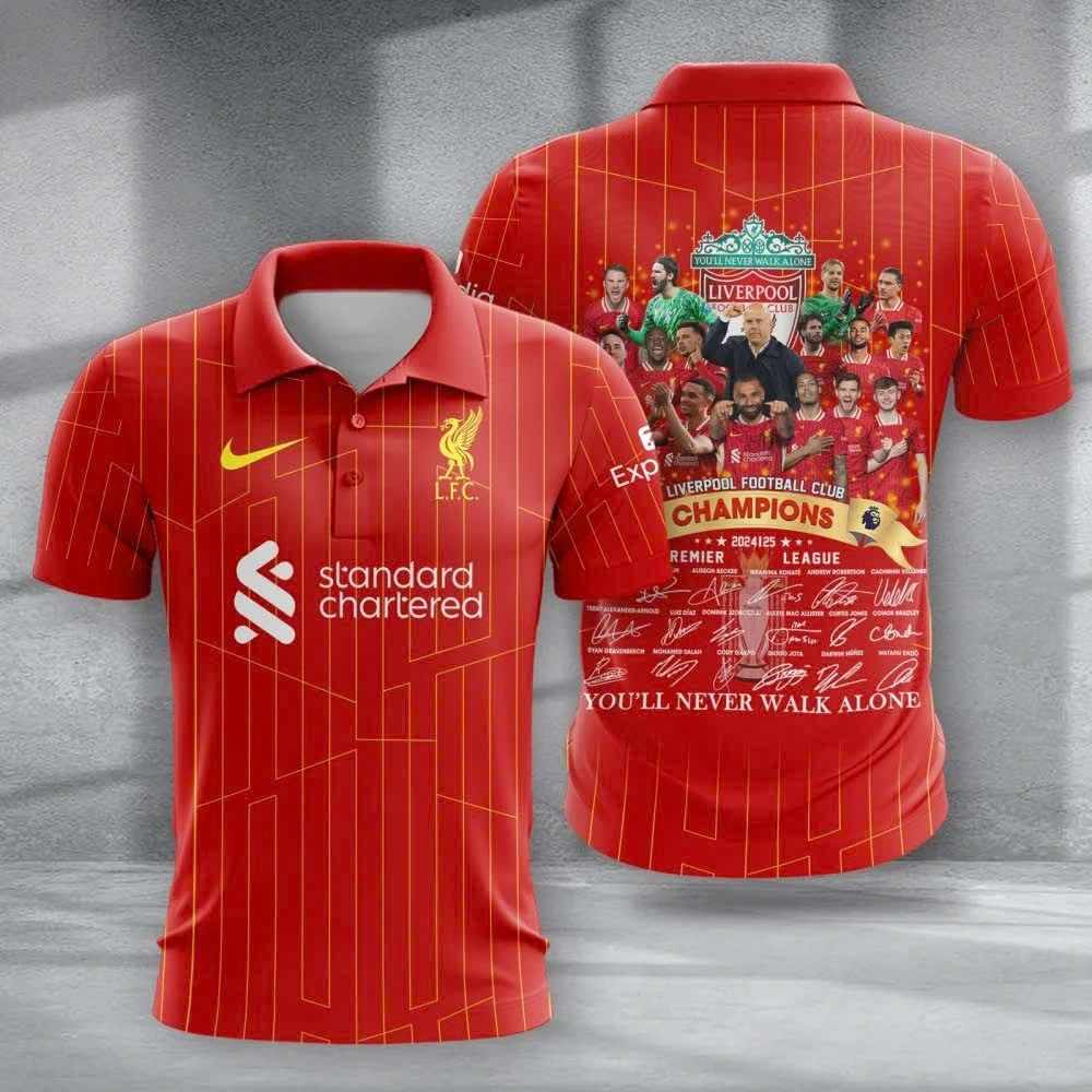 Liverpool Champions Premier League Polo Shirt 202425 Liverpool Football FC Fan Club Apparel-1 Liverpool Champions Premier League Polo Shirt 202425 Liverpool Football FC Fan Club Apparel-1