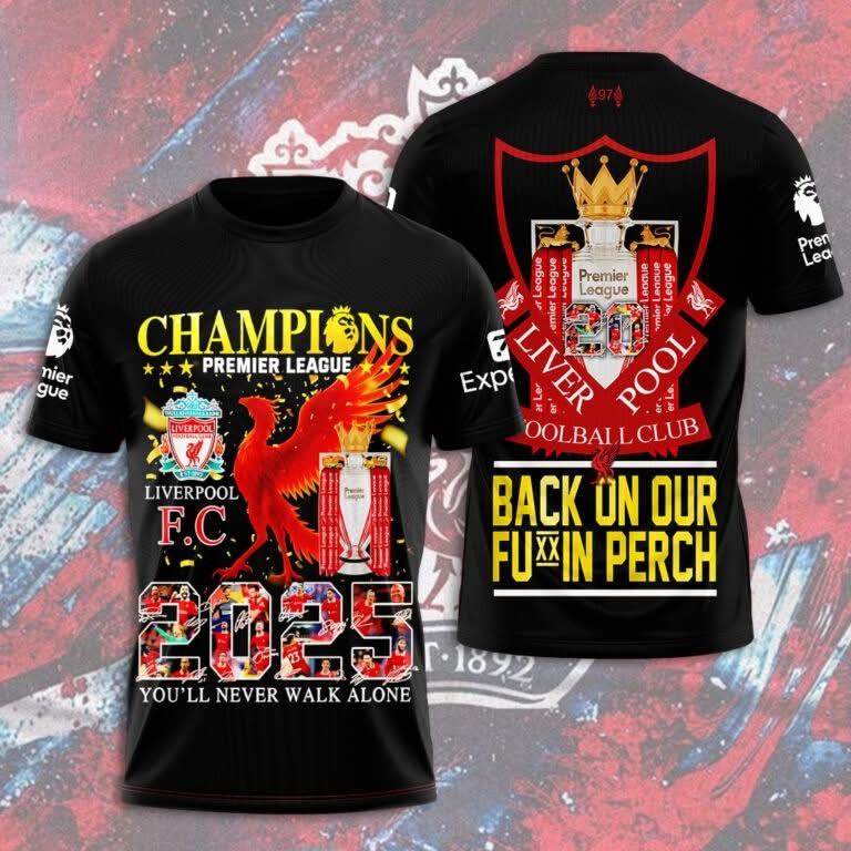 Liverpool Merch Champions Premier League 2025 T-Shirt Liverpool Football F.C. Awesome Gifts-1