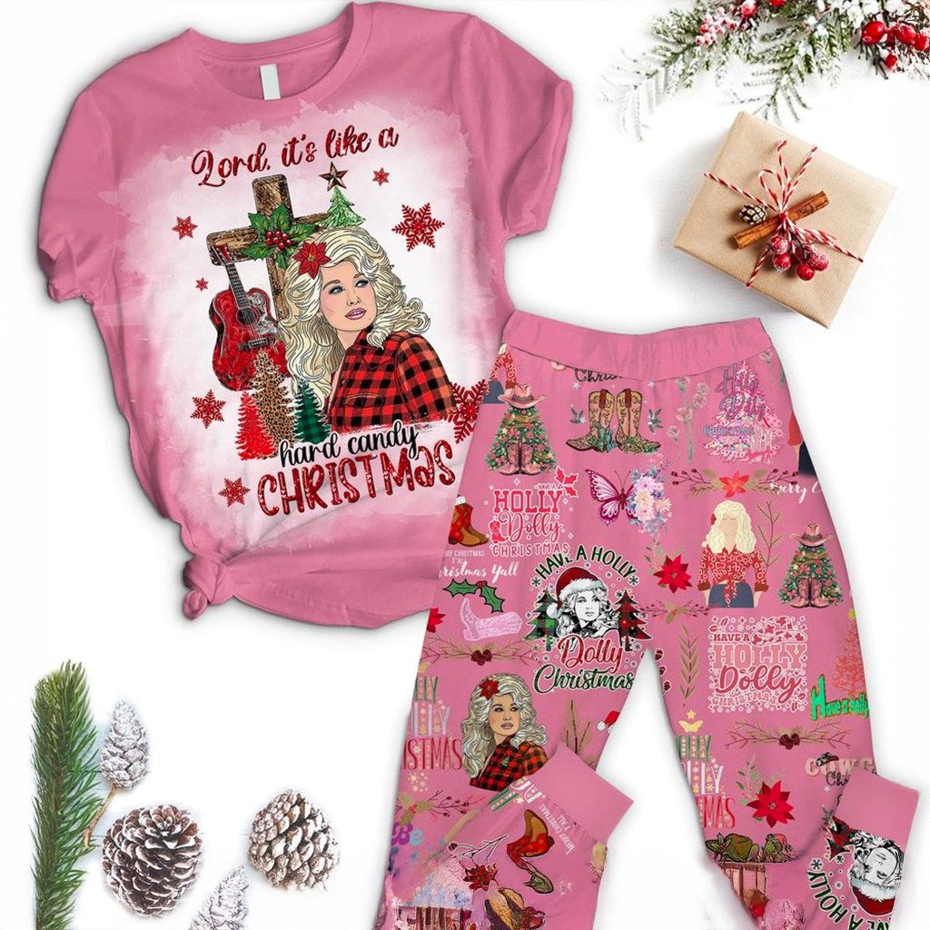Lord It's Like A Hard Candy Christmas Dolly Parton Pajamas Set Xmas Gifts For Mom-1