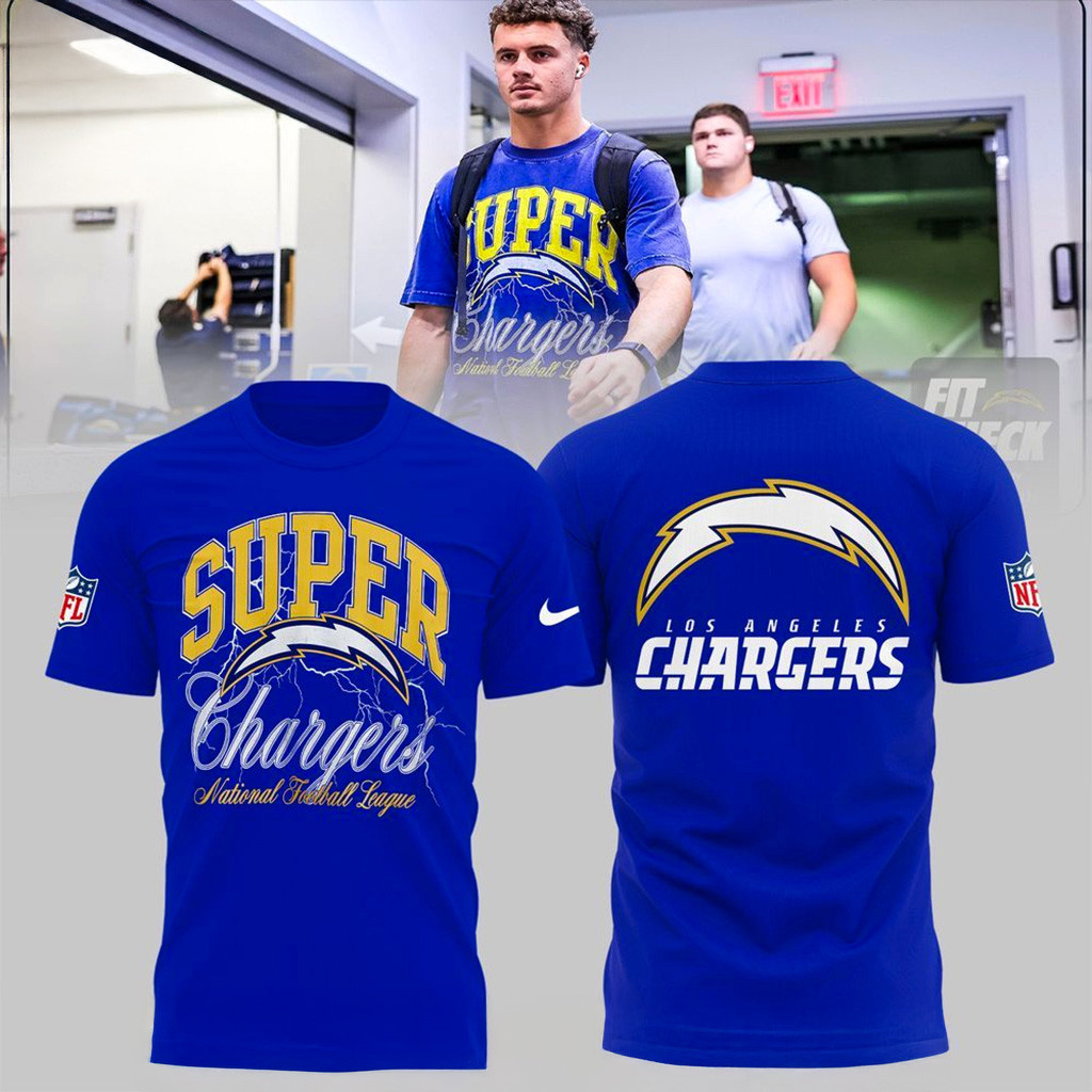Los Angeles Chargers Super Chargers T-Shirt Fan Merch Gift Ideas For Football Lovers-1
