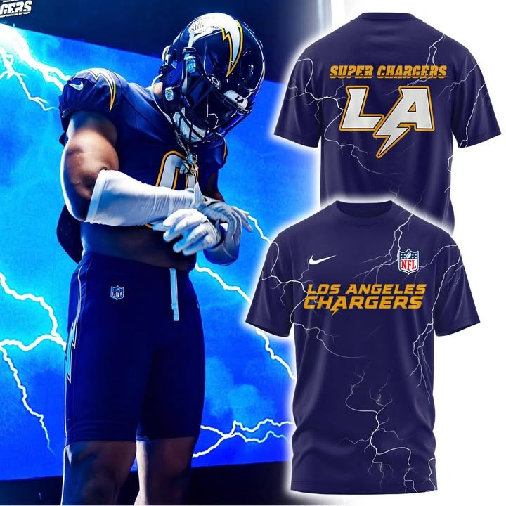 Los Angeles Chargers T-Shirt LA Super Chargers NFL Merch Best Gifts For Football Fans-1
