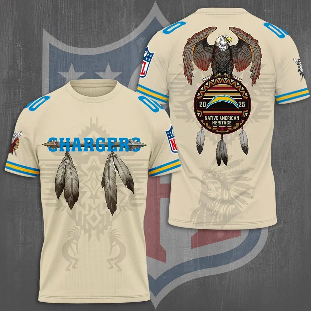 Los Angeles Chargers X Native American Heritage Shirt Chargers Merch Gift For Fans-1