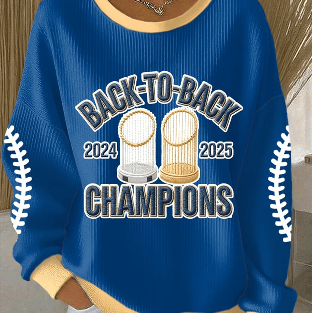 Los Angeles Dodgers 2025 Baseball Sweatshirt Back To Back Champions Dodgers Merch Gifts-1