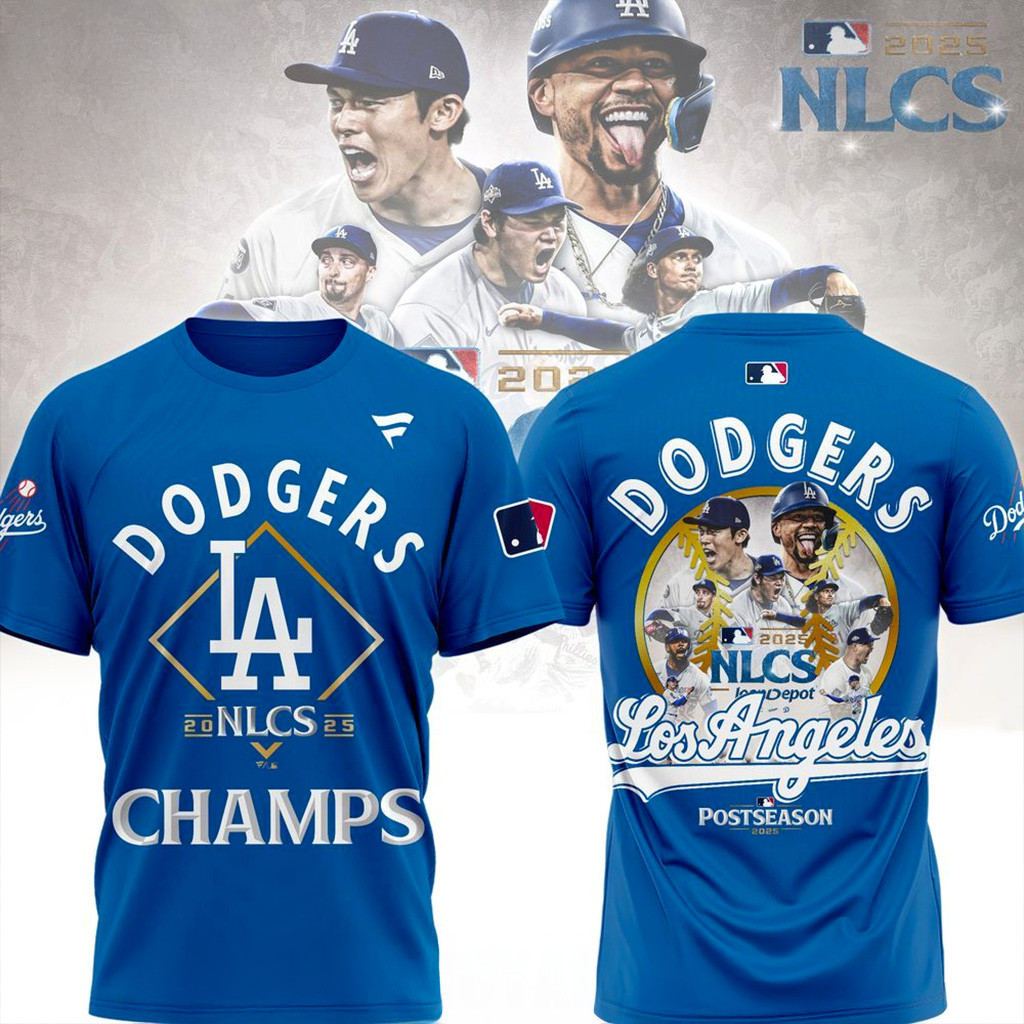 Los Angeles Dodgers 2025 NLCS Champs T-Shirt Dodgers Merch Christmas Presents For Boyfriend-1