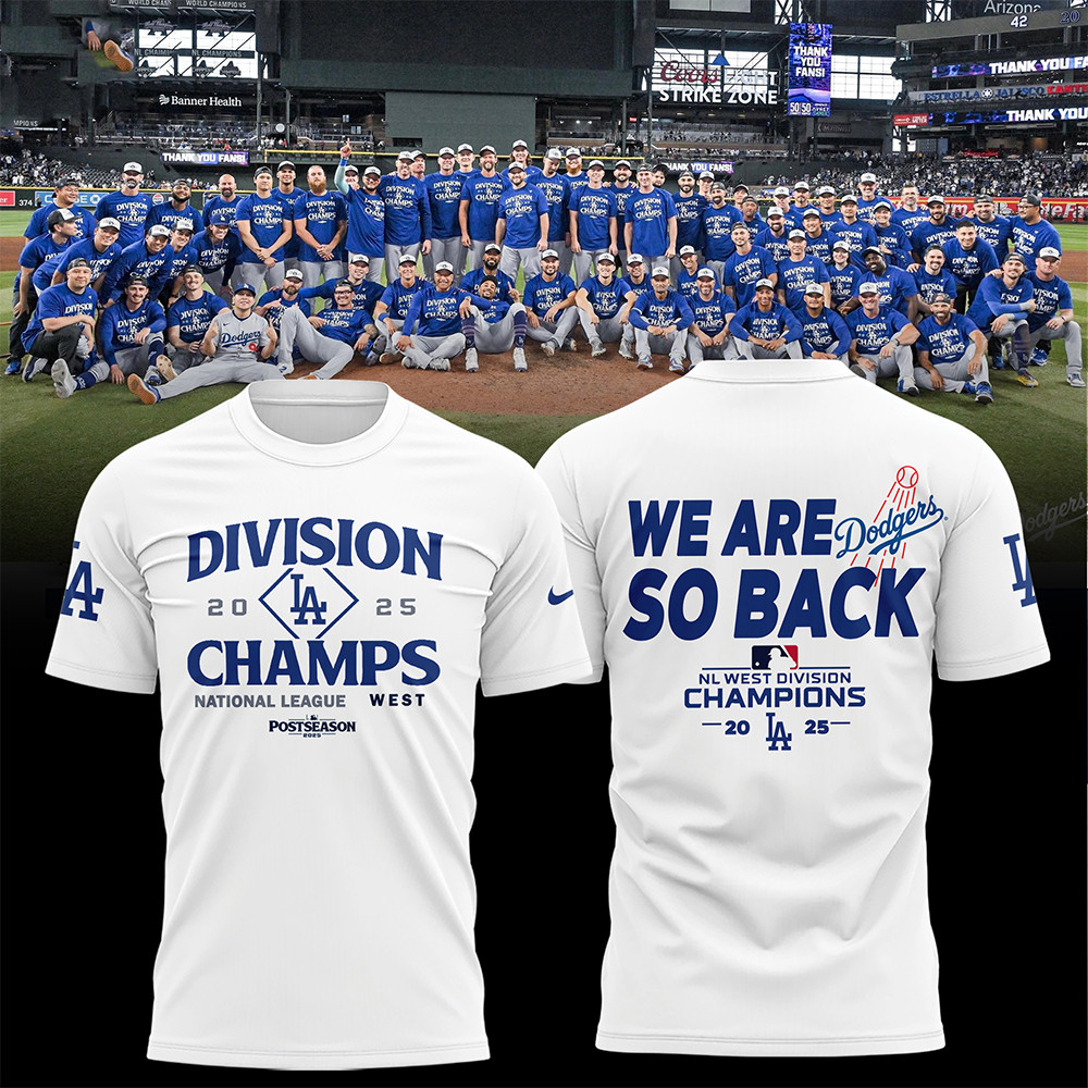 Los Angeles Dodgers 2025 Nl West Division Champions Jersey Division Champions Sport Merch-1