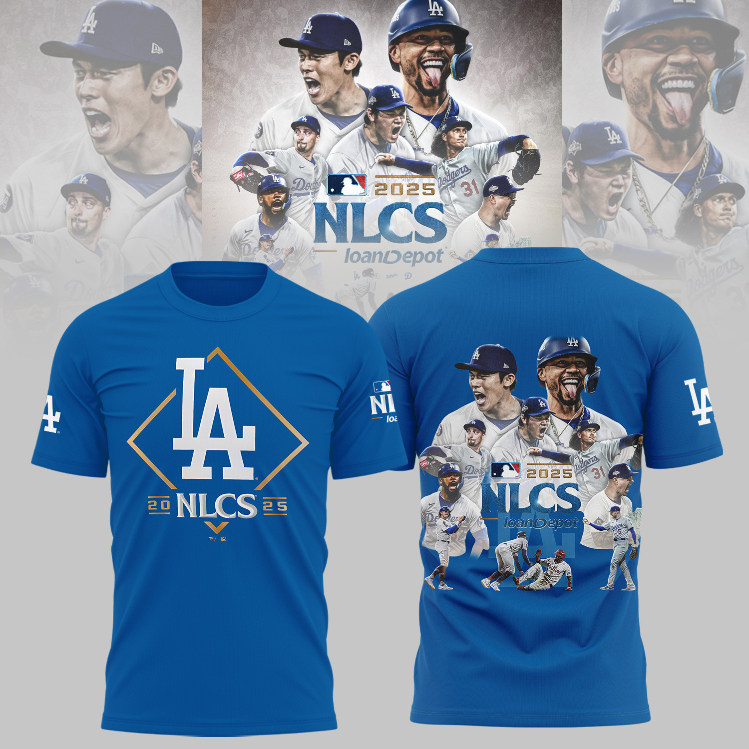 Los Angeles Dodgers 2025 NlCS T-Shirt Let's Go Dodgers Baseball Fathers Day Gifts-1