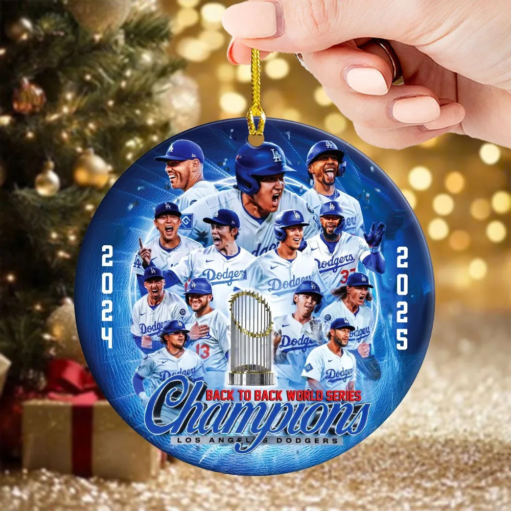 Los Angeles Dodgers 2025 World Series Champions Ornament Dodgers Merch Christmas Tree Decor-1