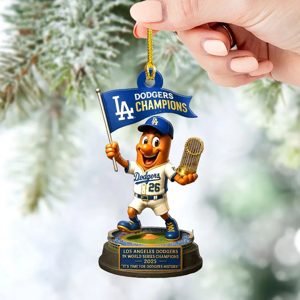 Los Angeles Dodgers 2025 World Series Champions Ornament Dodgers Merch Christmas Tree Ornaments-1