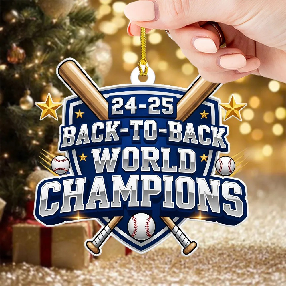 Los Angeles Dodgers 2025 World Series Champions Ornament LA Dodgers Back To Back Champions Merch-1