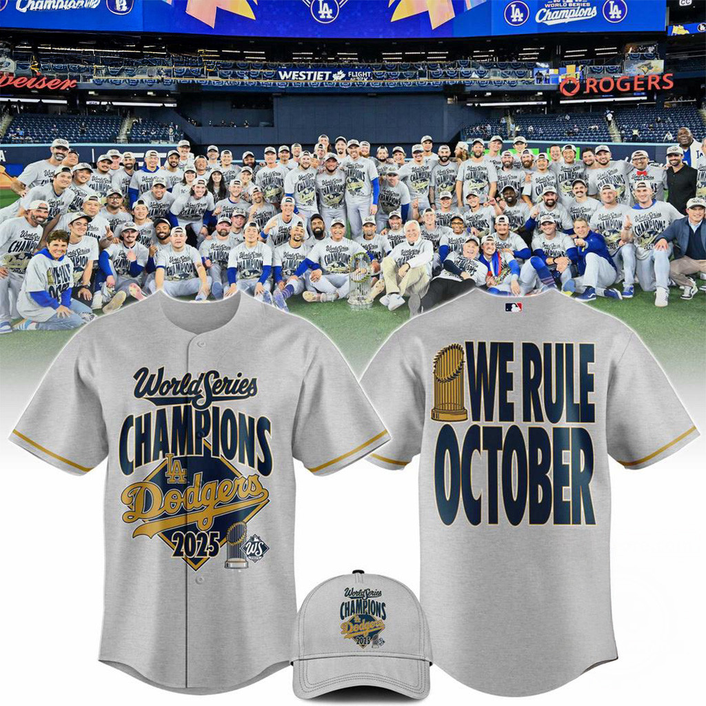 Los Angeles Dodgers 2025 World Series Champions We Rule October Baseball Jersey Dodgers Merch-1 Los Angeles Dodgers 2025 World Series Champions We Rule October Baseball Jersey Dodgers Merch-1
