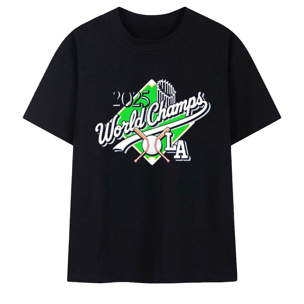 Los Angeles Dodgers 2025 World Series Champs Logo T-Shirt Dodgers Merch Gifts For Baseball Fans-1