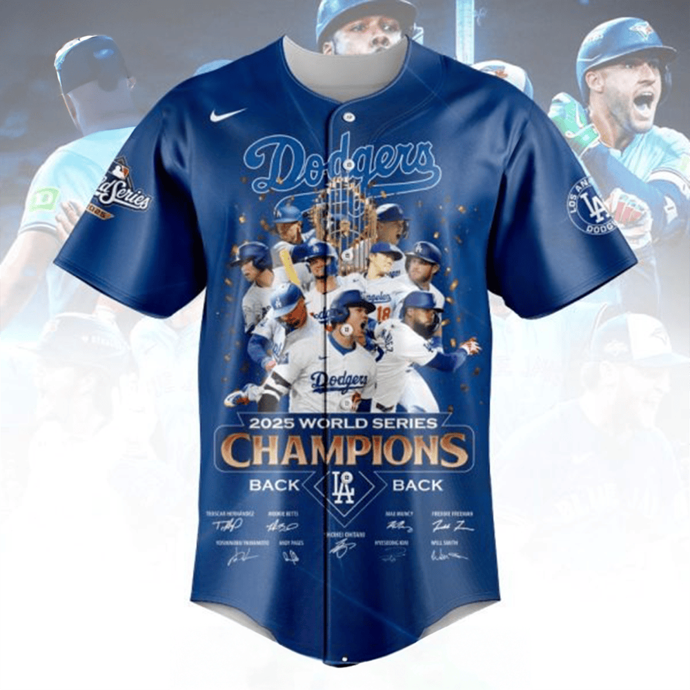 Los Angeles Dodgers 2025 World Series Jersey Champions Back LA Dodgers Clothing Baseball Gifts-1