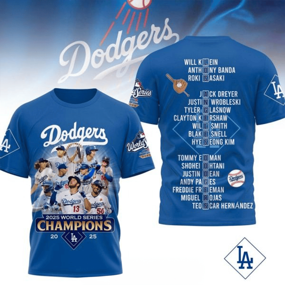 Los Angeles Dodgers 2025 World Series T-Shirt LA Dodgers Tee Baseball Champions Gifts-1