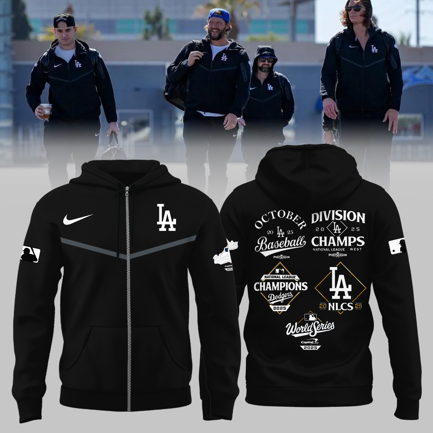 Los Angeles Dodgers 2025 World Series Zip Hoodie Game Day Merch Unique Baseball Gifts-1