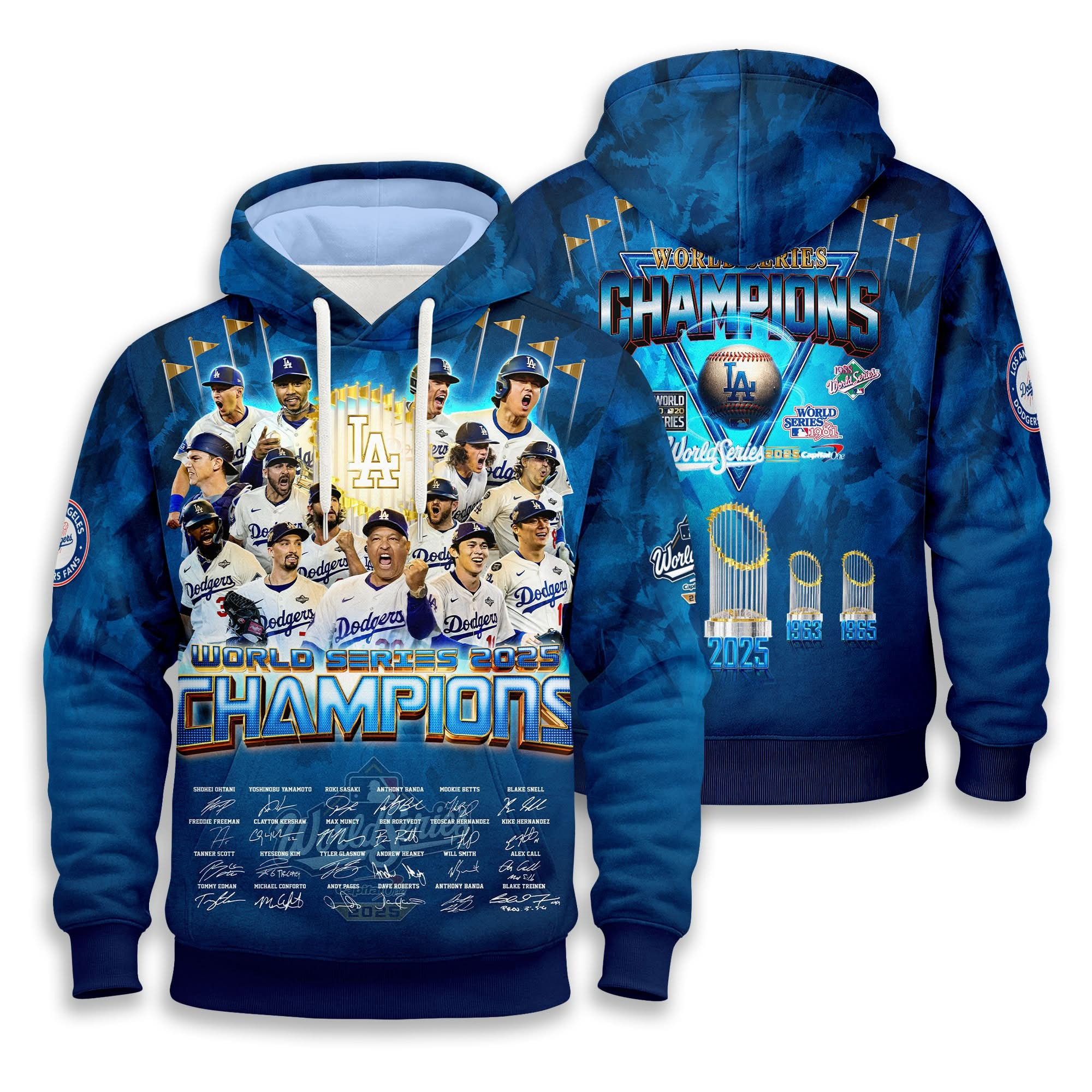 Los Angeles Dodgers Back To Back Hoodie LA 2025 Dodgers Championship Merch Present For Fans-1