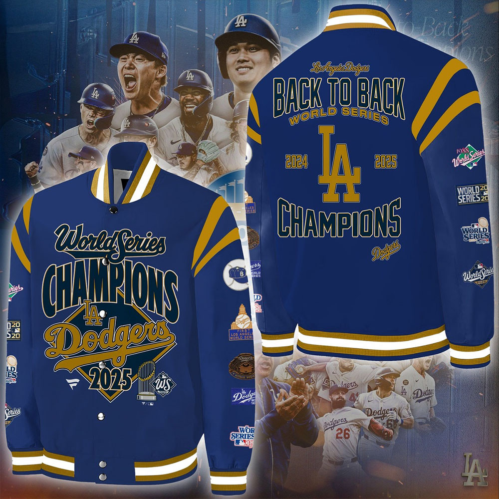 Los Angeles Dodgers Baseball Jacket Back To Back World Series Champions 2025 Jacket Gifts-1