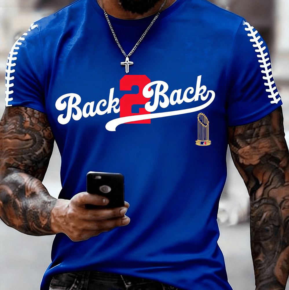 Los Angeles Dodgers Baseball T-Shirt Back 2 Back Game Day Shirt Unique Baseball Gifts-1