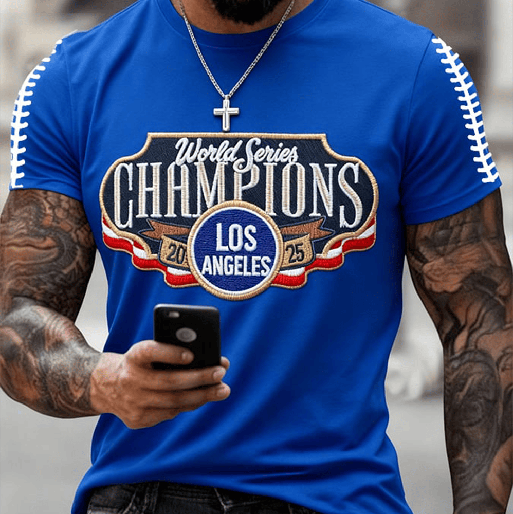 Los Angeles Dodgers Baseball T-Shirt World Series Champions 24 25 Baseball Clothing Gift Ideas-1