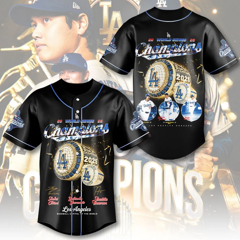 Los Angeles Dodgers Baseball World Series Champions Jersey Back To Back Baseball Clothes Gifts-1