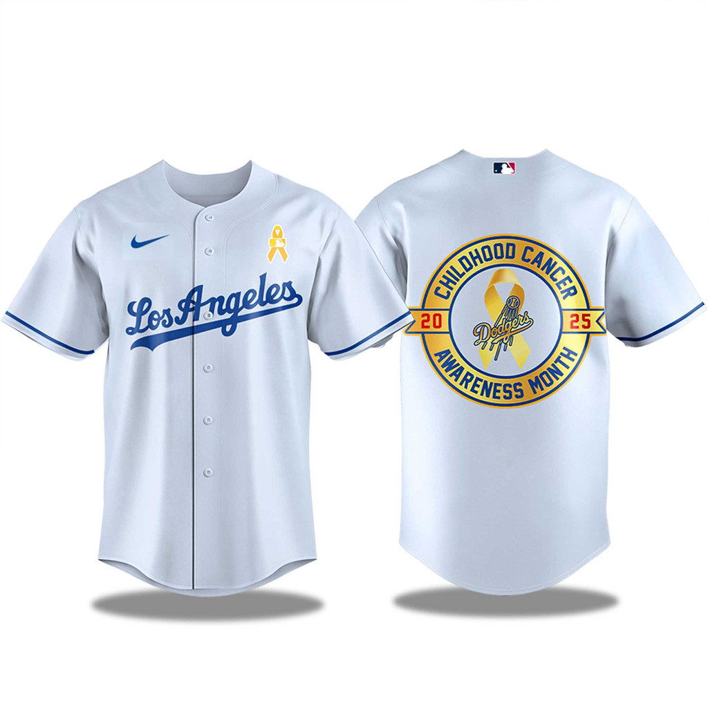 Los Angeles Dodgers Childhood Cancer Awareness Jersey Dodgers Merch Best Gift For Her-1