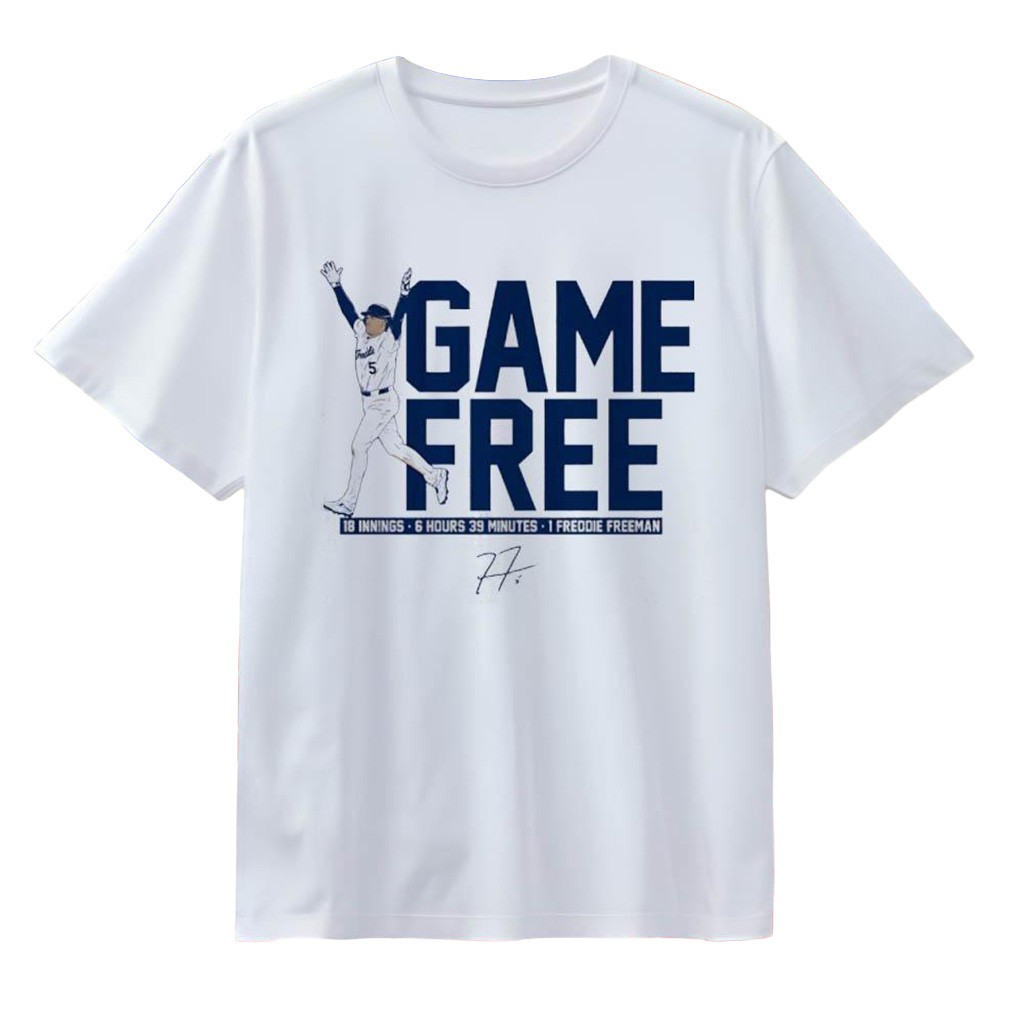 Los Angeles Dodgers Game Free Signature T-Shirt LA Dodgers Back To Back Champions Shirt-1