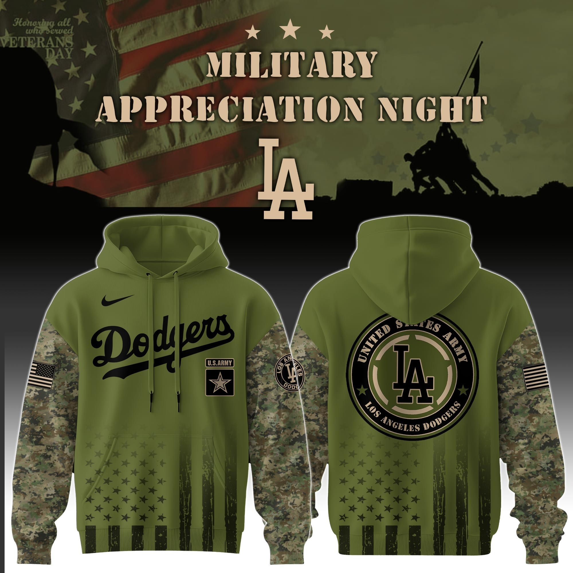 Los Angeles Dodgers MLB Military Appreciation Night Hoodie Camo Best Gifts For Dodger Fans-1 Los Angeles Dodgers MLB Military Appreciation Night Hoodie Camo Best Gifts For Dodger Fans-1